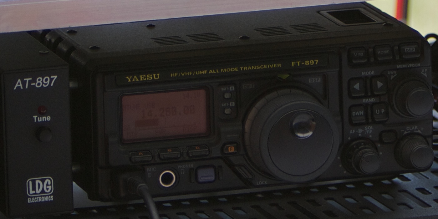 Yaesu FT-897 HF/VHF/UHF transceiver close-up