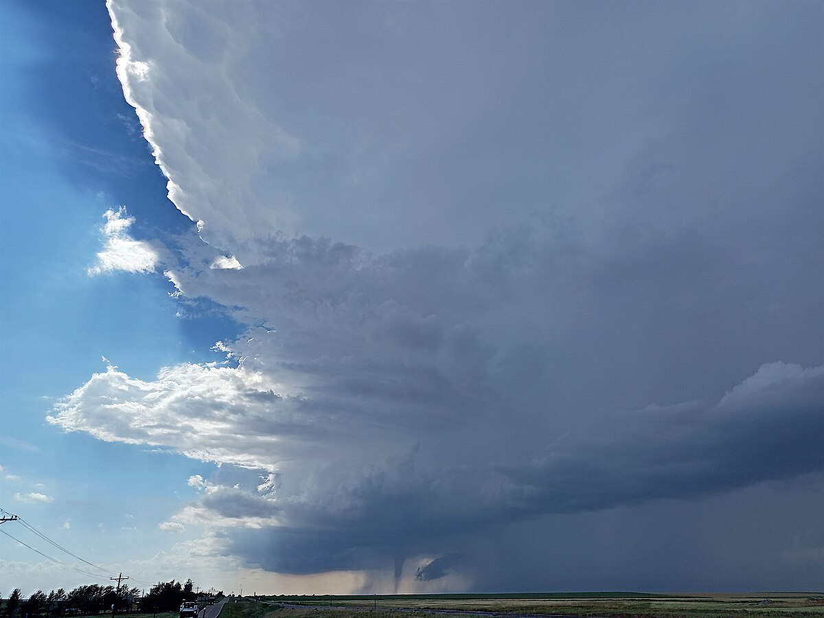 Supercell thunderstorm with a tornado